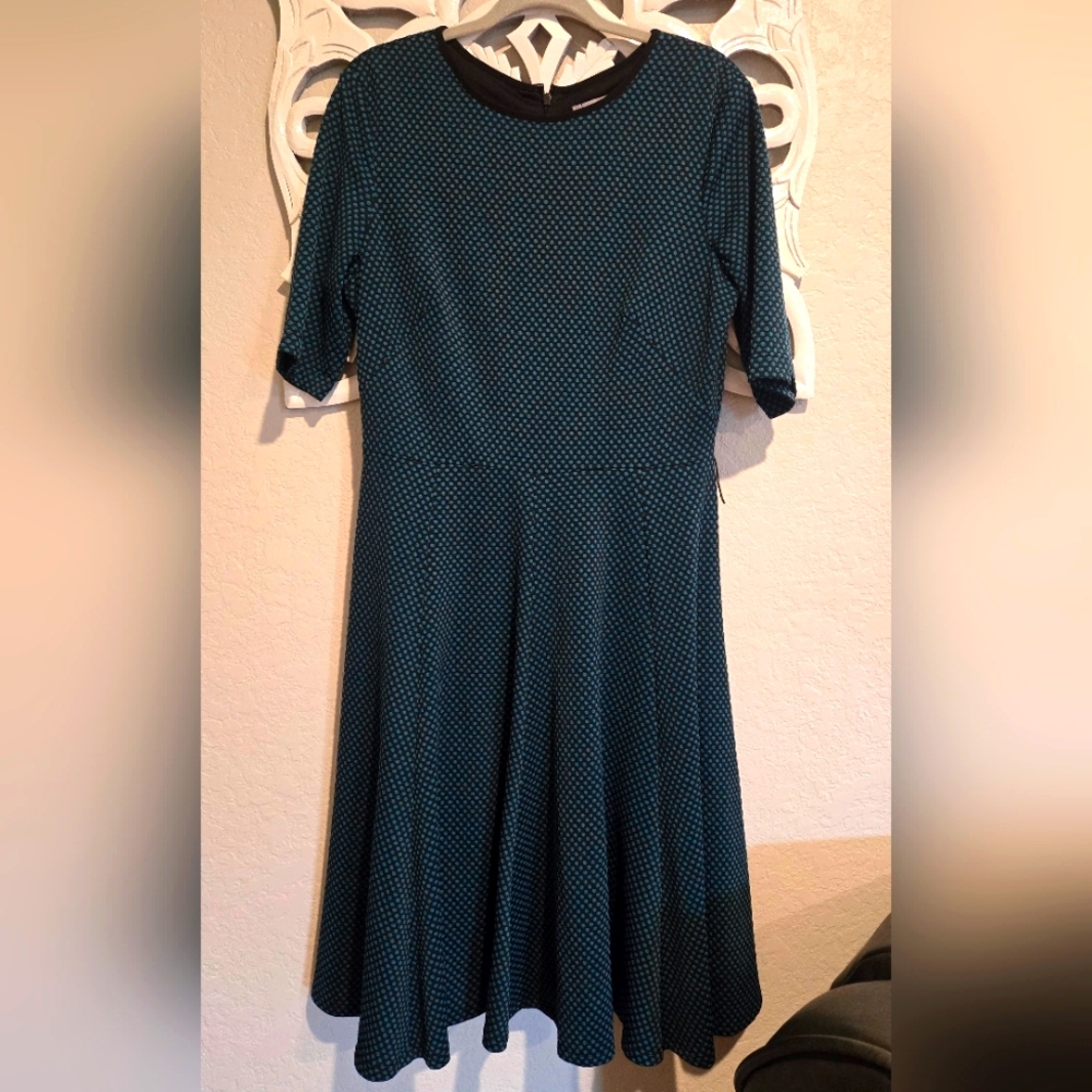 Black & Green Polka Dot Dress - 14